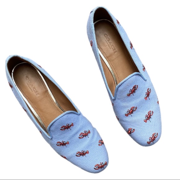 Coach Shoes - COACH Utopia Lobster Smoking Slippers in Pale Blue